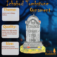 Ichabod Crane Tombstone Ornament Sleepy Hollow Decoration