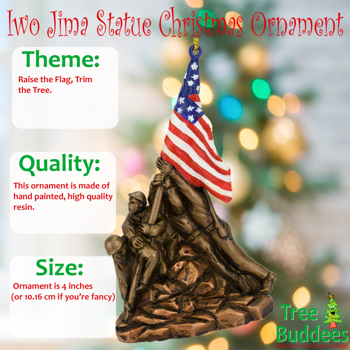 US WWII War Memorial Iwo Jima Statue World War II Christmas