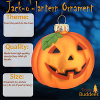 Pumpkin Glass Bulb Jack-o'-lantern Halloween Ornament
