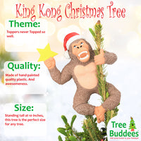 King Kong Climbing The Tree Funny Christmas Tree Topper - Large 10"