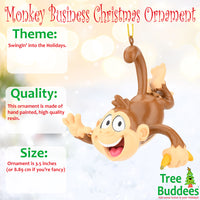Monkey Business Funny Christmas Ornament