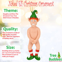 Funny Naked Elf Inappropriate Christmas Ornaments