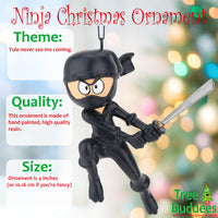 Ninja Kid with Sword Christmas Ornament