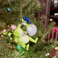 Puffin The Magic Dragon Funny Green Dragon Smoking Ornament