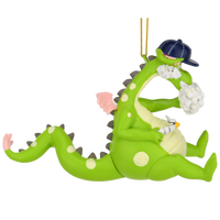 Puffin The Magic Dragon Funny Green Dragon Smoking Ornament