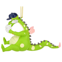 Puffin The Magic Dragon Funny Green Dragon Smoking Ornament