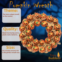 Jack-O-Lantern Pumpkin Halloween Wreath Decoration