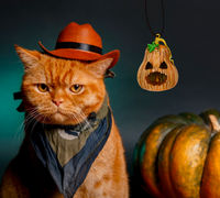 Rotten Pumpkin Jack-o'-lantern Halloween Ornament Decoration