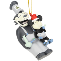 Stoned Boat Willie and Pete Funny Pot Smoking Christmas Ornament