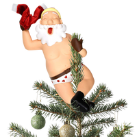 Stripping Santa Funny Stripper Christmas Tree Topper - Large 10"