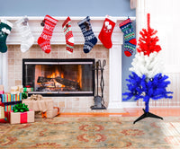 Red White and Blue Patriotic  4 Foot Tall Christmas Tree