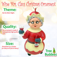 Wine Mrs. Claus Christmas Ornament