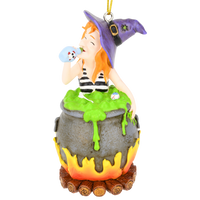 Witches Hot Tub Halloween Ornament Witch Drinking in Cauldron