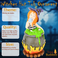 Witches Hot Tub Halloween Ornament Witch Drinking in Cauldron