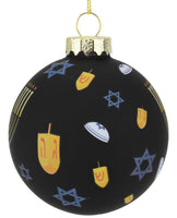 Hanukkah Jewish Glass Ornament Decoration