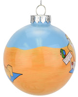 Santa on Vacation at The Beach Christmas Ornament