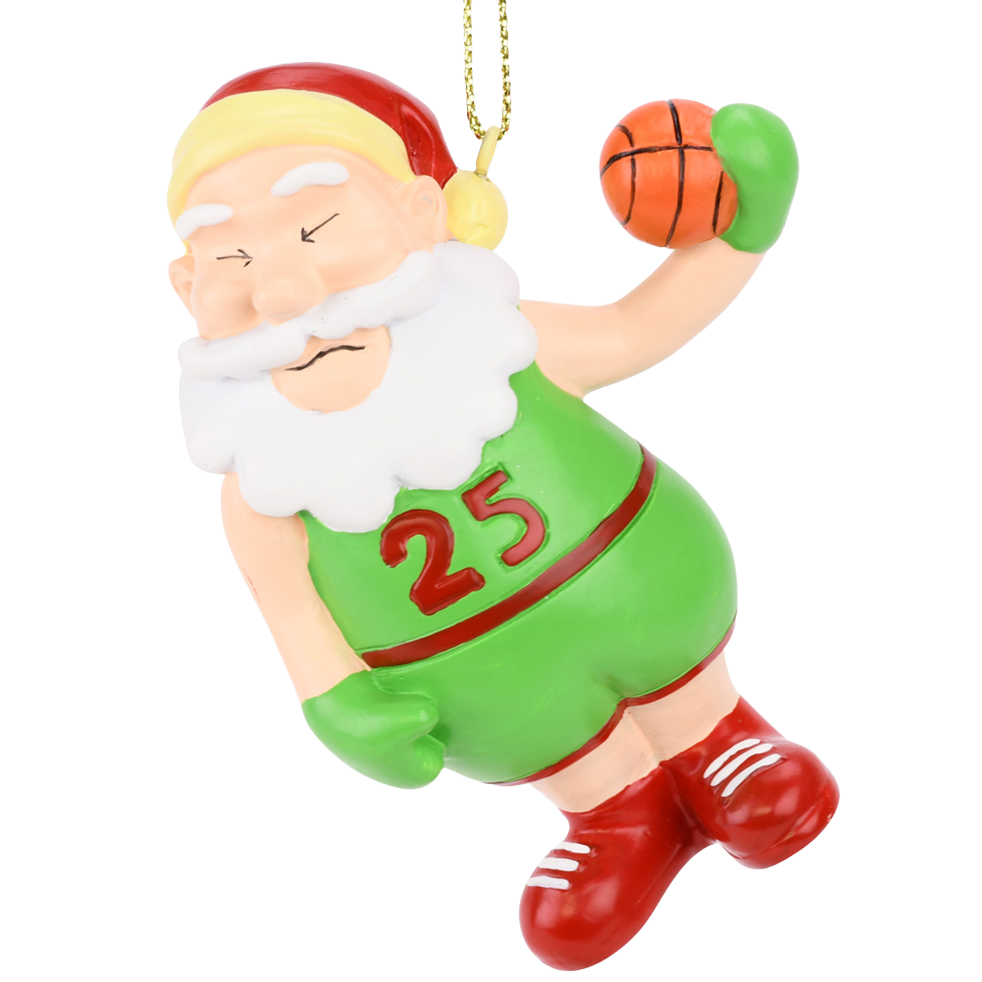 Santa playing basketball