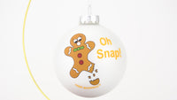 Oh Snap! Funny Gingerbread Man Glass Christmas Ornament