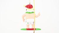 surfing christmas ornaments
