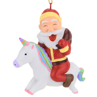 santa riding a unicorn