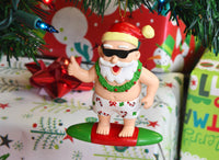 surfing christmas ornaments