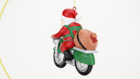 Biker Santa Claus Motorcycle Christmas Tree Ornament