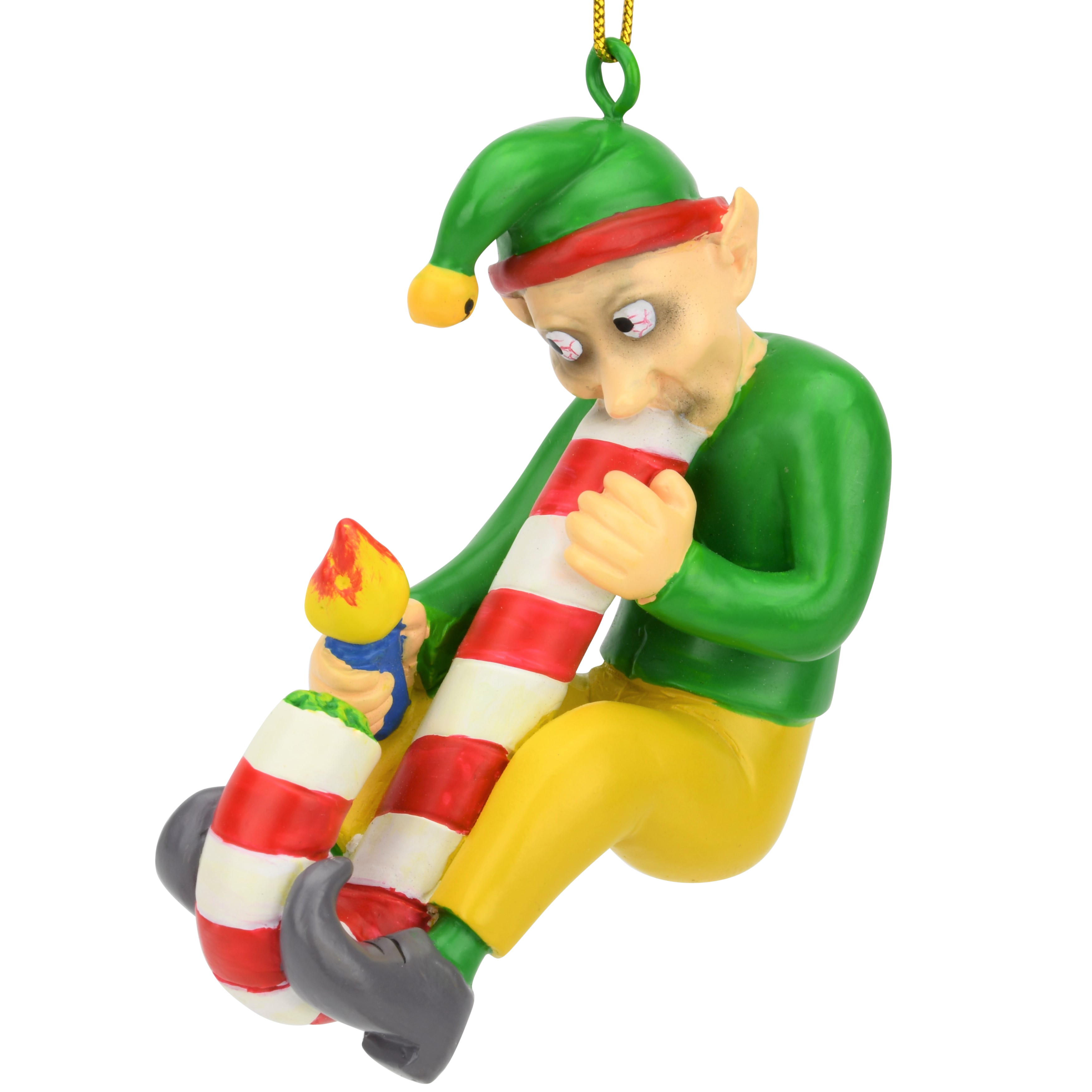 Candy Cane Bong Elf Funny Weed Christmas Ornament