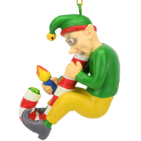 Candy Cane Bong Elf Funny Weed Christmas Ornament