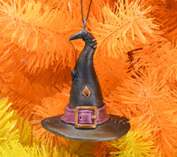 Witch Hat with Spider Halloween Ornament