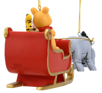 Winne The Pooh Santa Sleigh with Eeyore and Piglet 2pcs Large Christmas Ornament Decoration