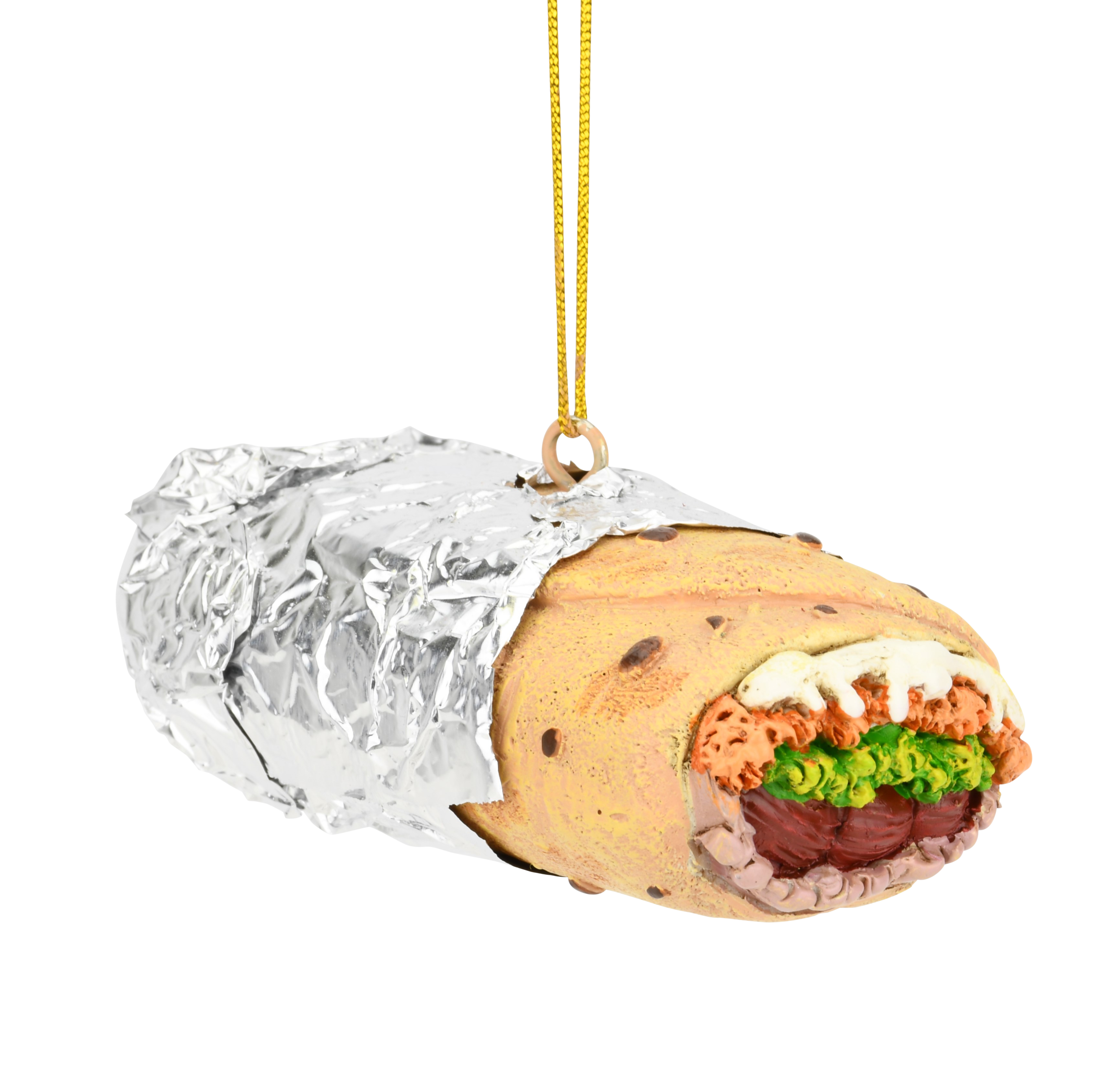 Burrito Wrapped in Tin Foil Food Christmas Ornament
