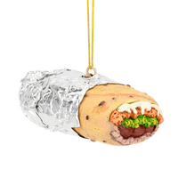 Burrito Wrapped in Tin Foil Food Christmas Ornament