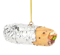 Burrito Wrapped in Tin Foil Food Christmas Ornament
