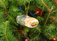 Burrito Wrapped in Tin Foil Food Christmas Ornament