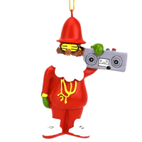 80's Hip Hop Dark Tone Santa Resin Christmas Ornament