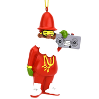 80's Hip Hop Dark Tone Santa Resin Christmas Ornament