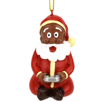 Gamer Santa Claus Video Gaming Christmas Ornament - Dark Tone