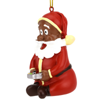 Gamer Santa Claus Video Gaming Christmas Ornament - Dark Tone