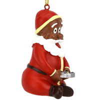 Gamer Santa Claus Video Gaming Christmas Ornament - Dark Tone