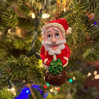 Green Christmas Funny Weed Christmas Ornament