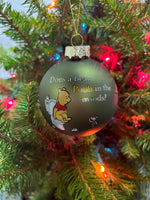 Does a Bear Pooh in The Woods? ~ Funny Winnie The Pooh Pooping Glass Christmas Ornaments