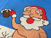 SALE ~ Unisex Adult Funny Drunk Santa and Reindeer Ugly Christmas Sweater Knit Shirt