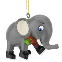Learning to Skate Cute Elephant Ice Skating Christmas Ornament