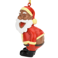 Mooning Santa Claus Christmas Ornament - Dark Tone