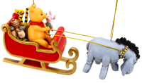 Winne The Pooh Santa Sleigh with Eeyore and Piglet 2pcs Large Christmas Ornament Decoration