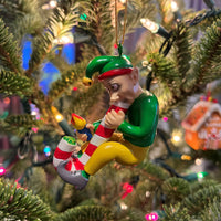 Candy Cane Bong Elf Funny Weed Christmas Ornament