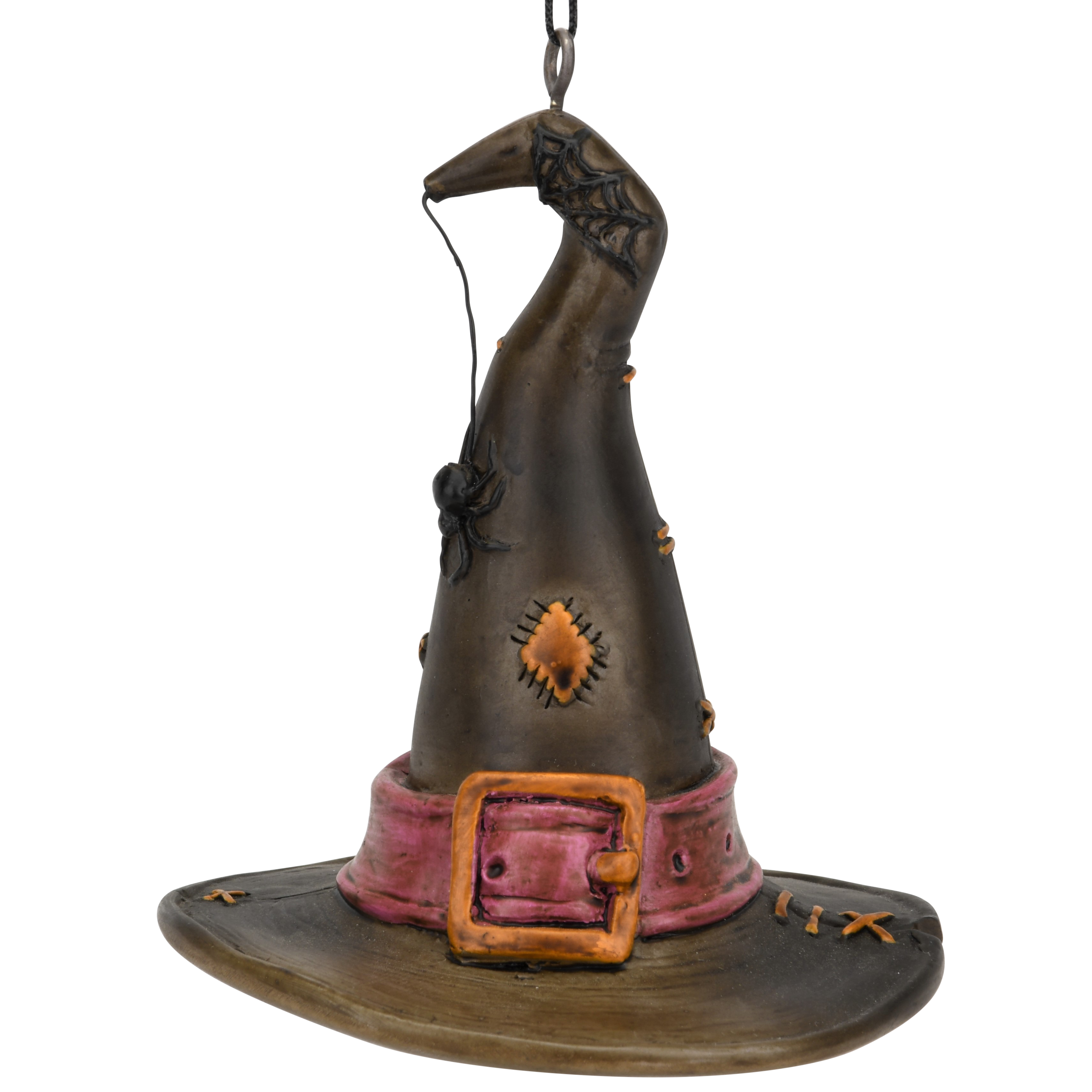Witch Hat with Spider Halloween Ornament
