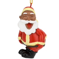Mooning Santa Claus Christmas Ornament - Dark Tone