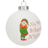 No More Silent Nights Fun Pregnancy Glass Christmas Ornaments