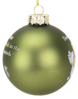 Does a Bear Pooh in The Woods? ~ Funny Winnie The Pooh Pooping Glass Christmas Ornaments